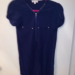 Gold blue mini dress!!